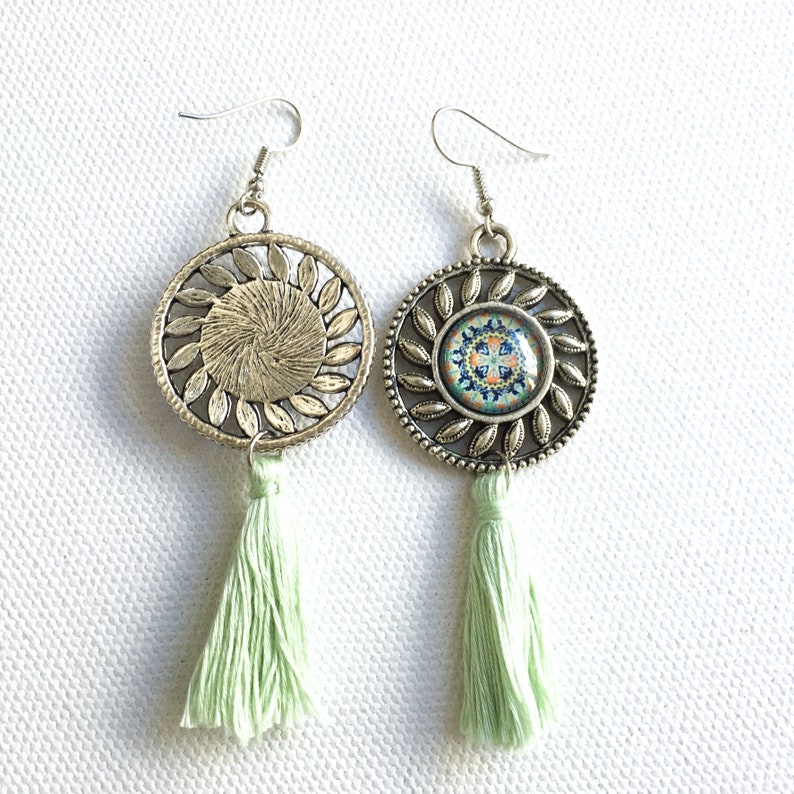 Portuguese Tiles Lisboa Shop Portugal Jewelry EARRINGS Original Antique Wedding Gifts Azulejo Long Tassel Souvenirs from Portugal