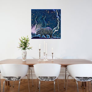 Canvas Print Abstract Art -  Universe Calling - Home Decor, Full Moon, Nursery, Baby Shower,  Housewarming, Wedding Gift, New Home