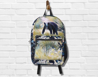 Black Bear Cub Backpack, Going Away Travel Gift, Mochila de senderismo, Mochila de trekking, Funda para ordenador portátil 13 pulgadas, Repelente al agua, Bolsa de gimnasio