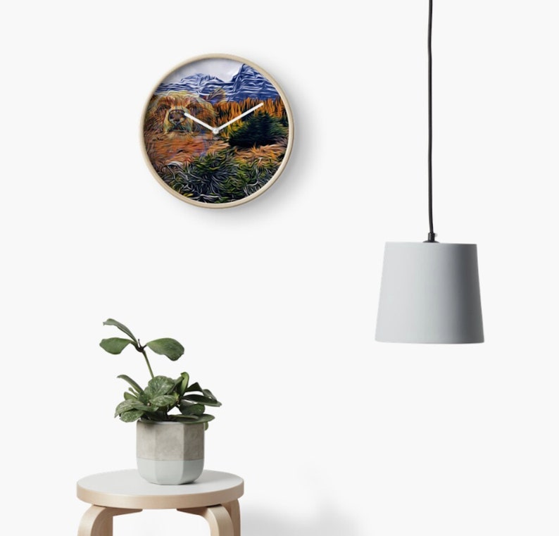 Reloj de pared decorativo con arte original, regalo único de inauguración, regalo de boda, arte de pared, regalo de decoración del hogar personalizado imagen 1