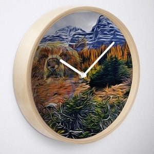 Decorative Wall Clock Featuring Original Art, Unique Housewarming Gift, Wedding Present, Wall Art, Personalized Home Decor Gift image 2