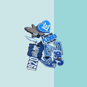 Zeta Phi Beta ZPB Finer So Sweet Z Phi, 1920 blue and White Sorority Shoe Charms -Set of 6 Random Charms