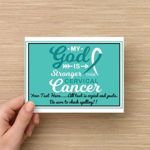 Cervical Cancer Custom Text Awareness/ Support Cards