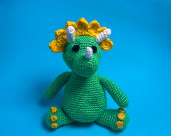 Patron de dinosaure Triceratops au crochet