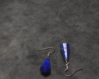 Handgjorda hängande örhängen i sterlingsilver med lapis lazuli | Afghanska hantverkssmycken