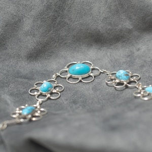 Crafted Radiance | Unique Turquoise Bracelet with Sterling Silver by Afghan Artisans | Unique Gemstone Jewelry | Gift for Her