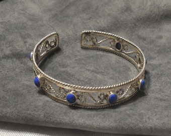 Shrieking Violet® Bracciale Con Lapislazzuli E Cuore In Argento Con Fiori Veri - Regalo Unico Per Lei