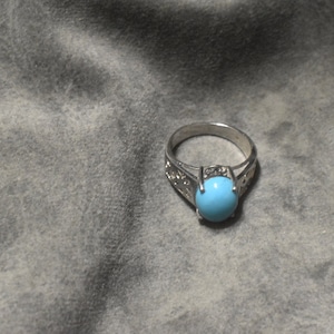 Turquoise Whispers | Artisan Crafted Turquoise Ring in Sterling Silver by Afghan Artists | Natural Gemstone Jewelry Gift | Statement Ring