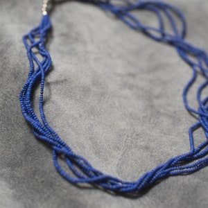 Lapis-elegantie | Handgemaakte Afghaanse ambachtelijke Lapis Lazuli kralen strandketting | Natuurlijke edelsteen sieraden cadeau voor haar | Jubileumcadeau