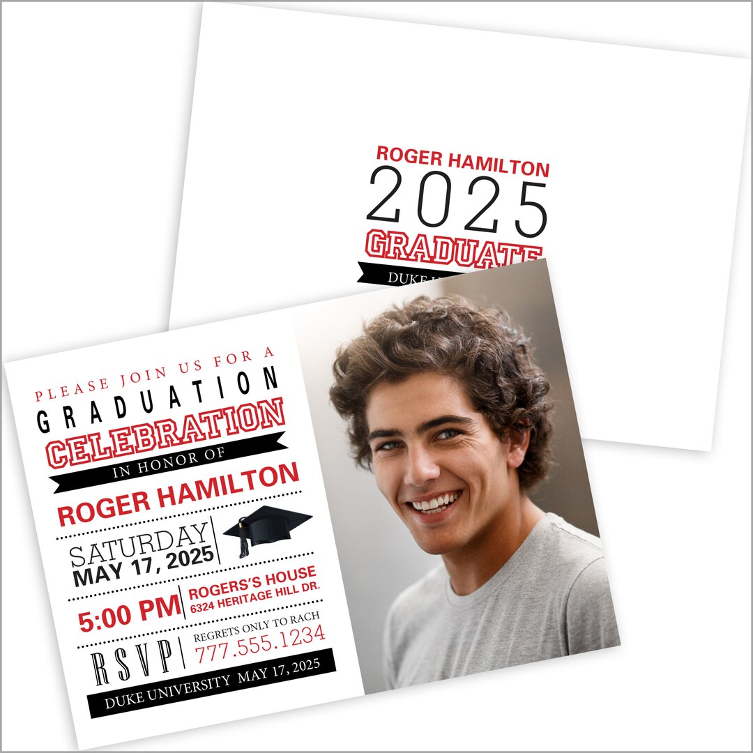 Ticket Design Graduation Invite Custom Photo Cards / Grad Announcement