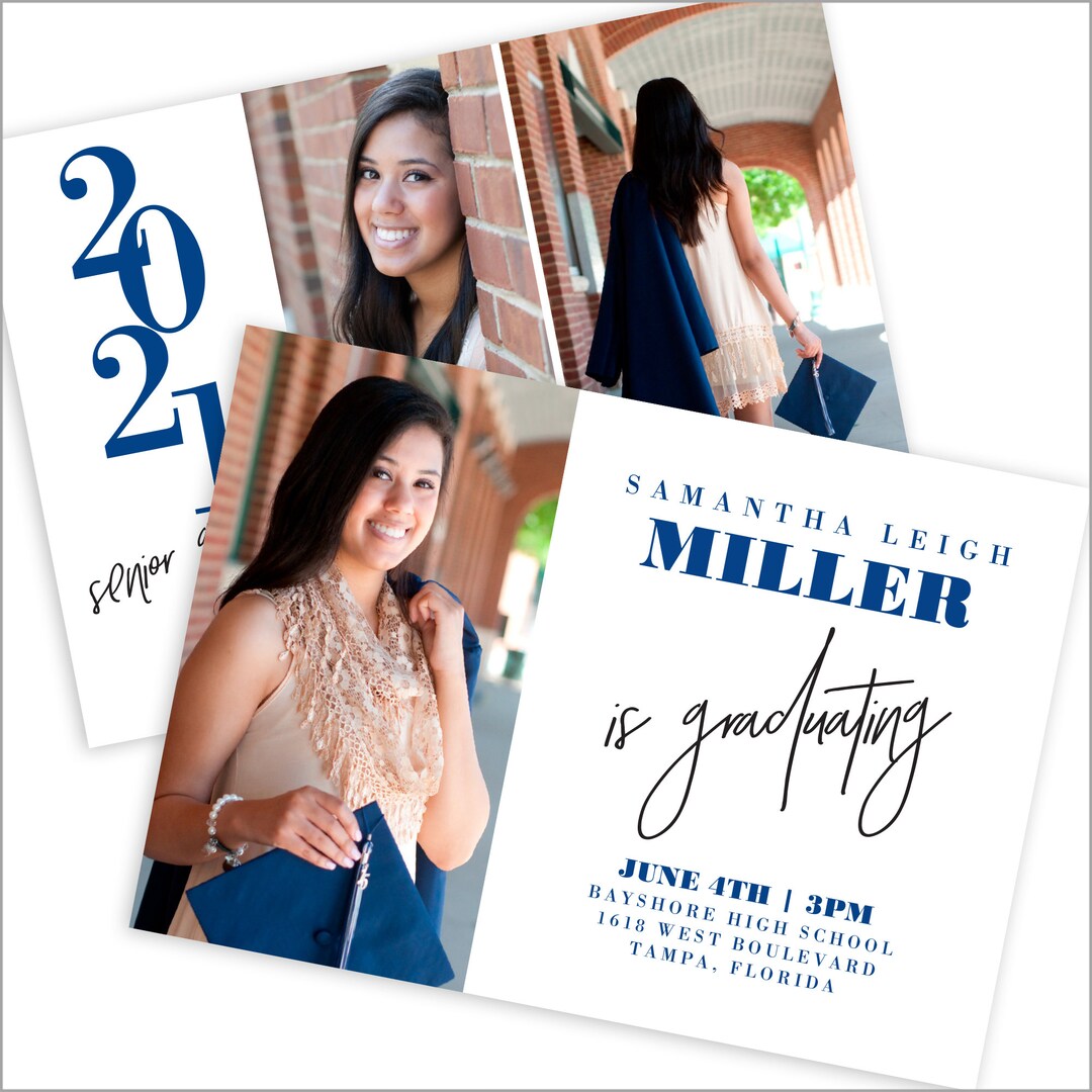 Graduation Invite Custom Photo Cards / Grad Announcement / - Etsy