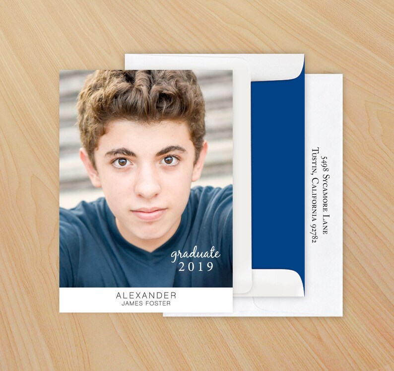 Graduation Invite Custom Photo Cards Grad Announcement 4082