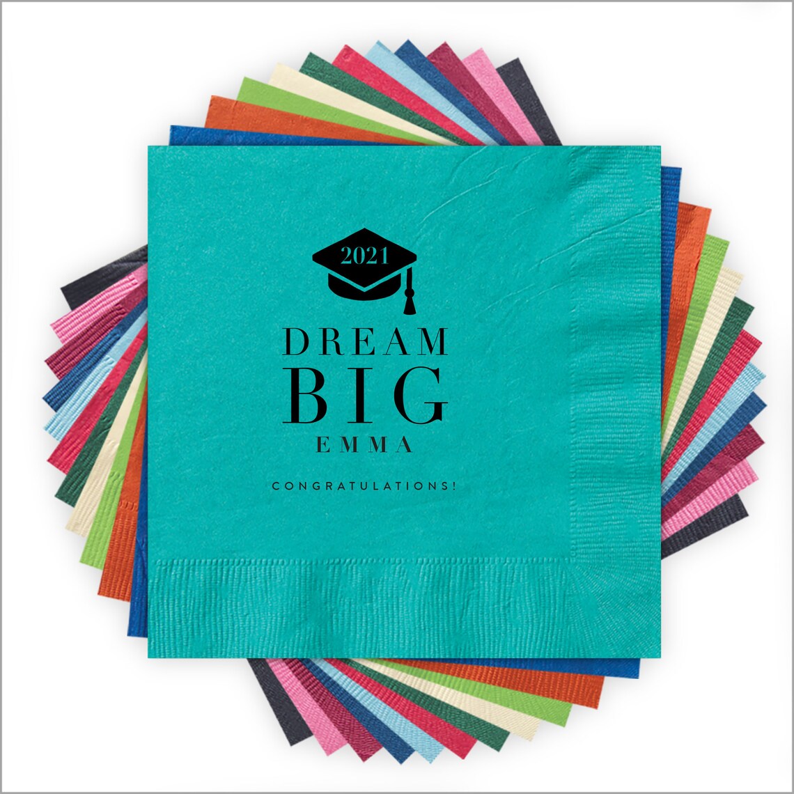 Dream Big Grad Graduation Napkins / Letterpress Custom Etsy