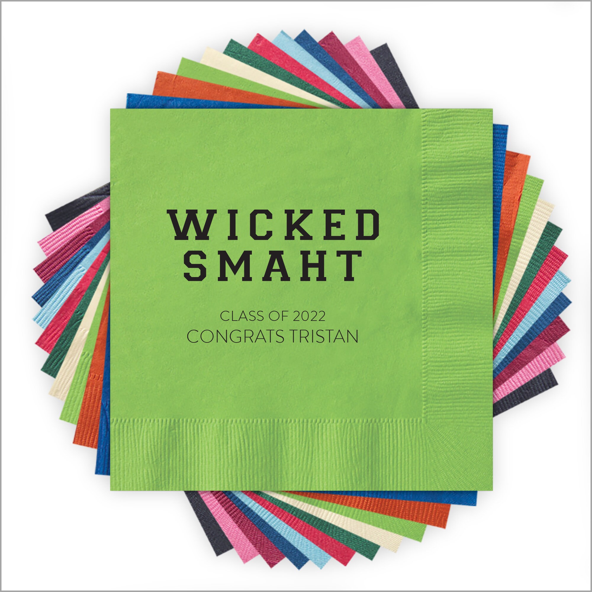 Wicked Smaht Graduation Napkins / Letterpress Custom Napkins Etsy