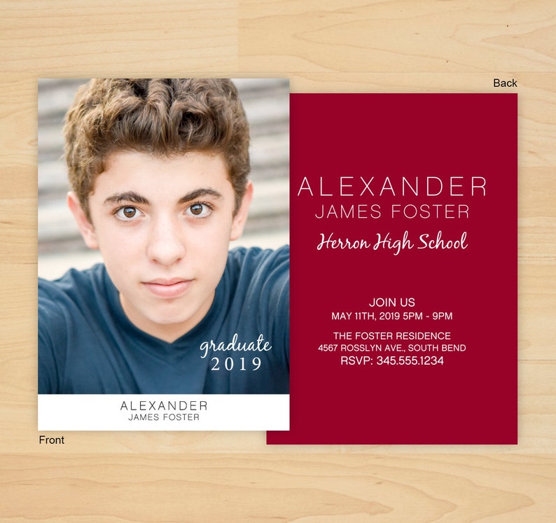 Graduation Invite Custom Photo Cards Grad Announcement 4082