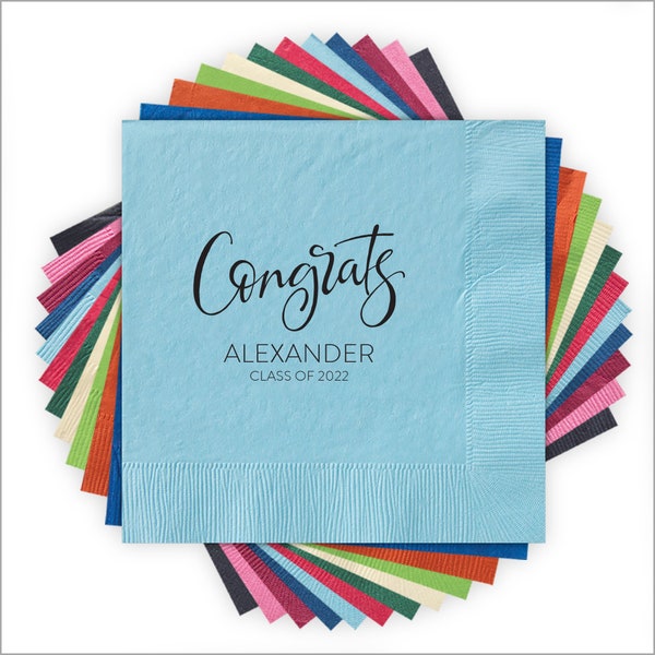 Congrats Graduate! Graduation Napkins / Letterpress Custom Napkins - 4202_HOL