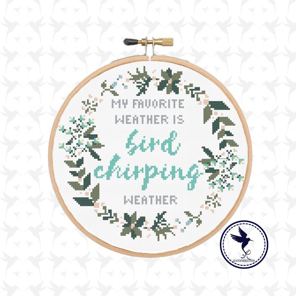 Bird Chirping Weather - PDF Cross Stitch Pattern