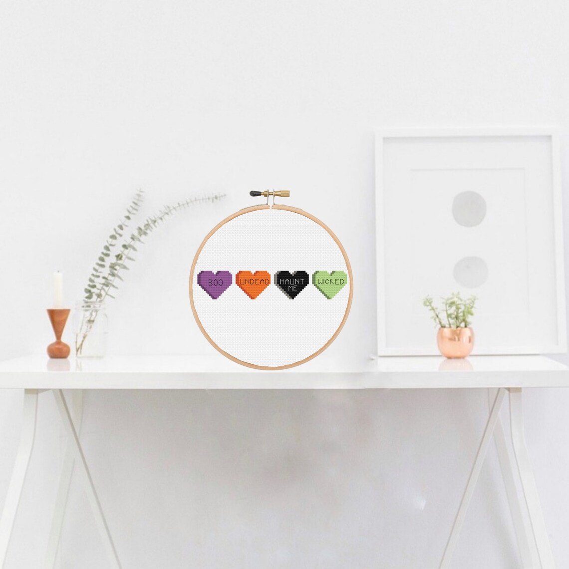 Haunted Halloween Conversation Hearts PDF Cross Stitch Etsy