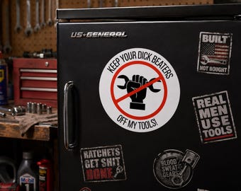Funny Mechanic Sticker, Toolbox Decal, Weatherproof Vinyl Tool Sticker
