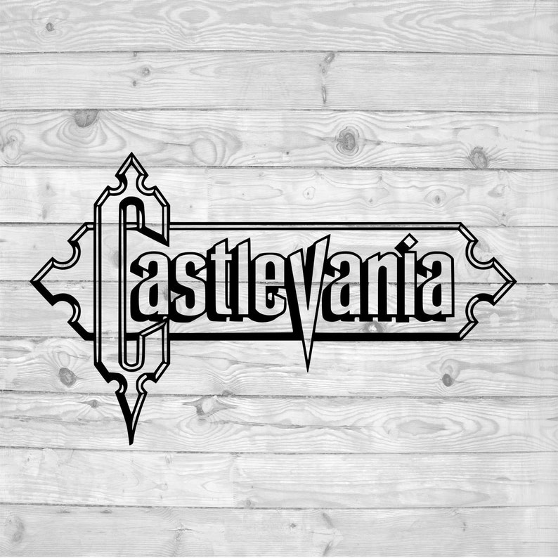 Castlevania Logo SVG, instant download, svg png dxf, cricut, cameo, silhouette, vinyl design, heat press file,nintendo, retro, 8 bit image 1