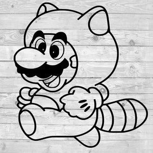 Tanooki Mario SVG, sofortiger Download, Svg Png Dxf, Cricut, Cameo, Silhouette, Vinyl-Design, Hitze-Presse-Datei, Super Mario,