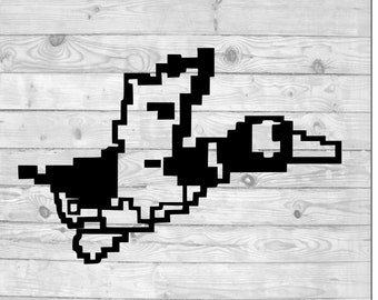 Duck hunt duck 8 bit SVG, instant download, svg png dxf, cricut, cameo, silhouette, vinyl design, heat press file,
