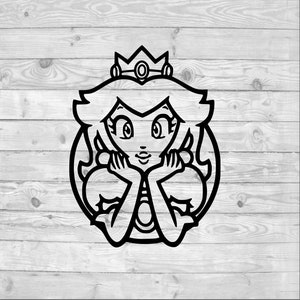 Princess Peach SVG, Instant Download, svg png dxf, Cricut, Kamee, Silhouette, Vinyl Design, Heat Press Datei, Super Mario,