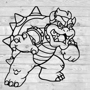 Super Mario SVG DXF EPS Png Illustrator. Bowser -  Singapore