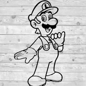 Luigi SVG, Instant Download, svg png dxf, cricut, Cameo, Silhouette, Vinyl Design, Heat Press Datei, Super mario,