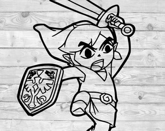 The Legend of Zelda Link SVG, instant download, svg png dxf, cricut, cameo, silhouette, vinyl design, heat press file,  windwaker