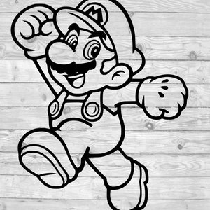 Mario SVG, download istantaneo, svg png dxf, cricut, cameo, silhouette, design in vinile, file di stampa a caldo,