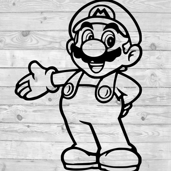 Mario SVG, instant download, svg png dxf, cricut, cameo, silhouette, vinyl design, heat press file,  Super mario,