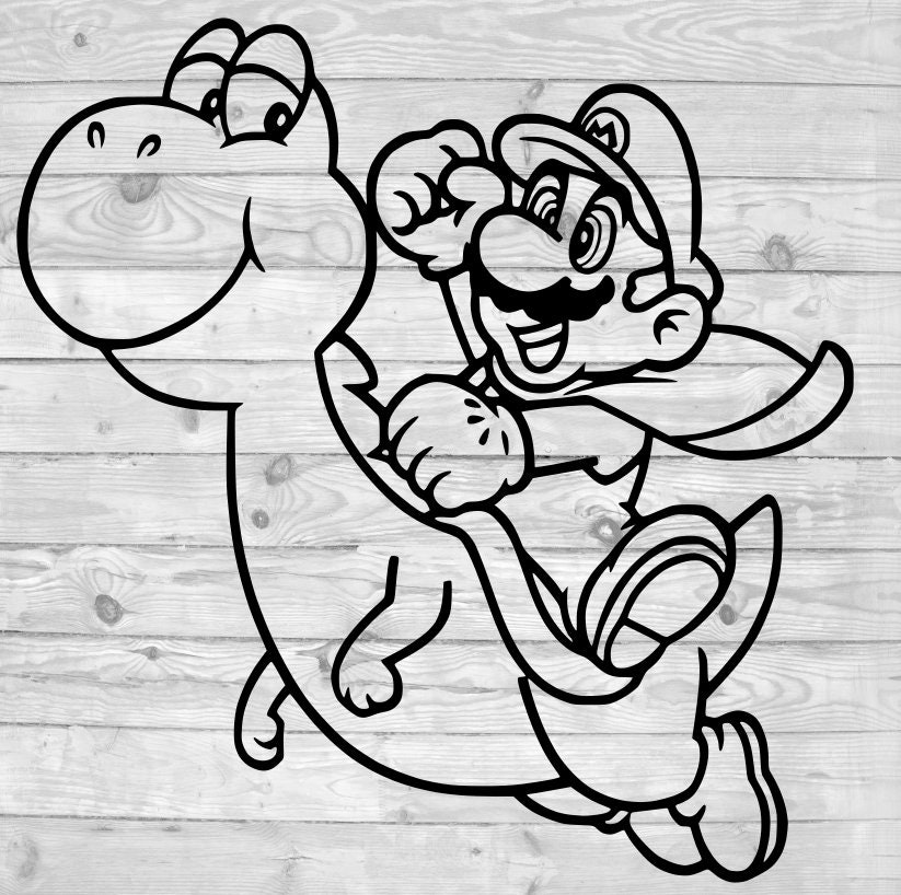 Mario and Yoshi SVG instant download svg png dxf cricut | Etsy