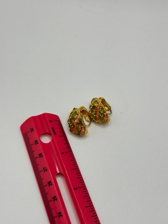 Vintage Hawaiian Pineapple Coral Peridot Chip Acc… - image 8