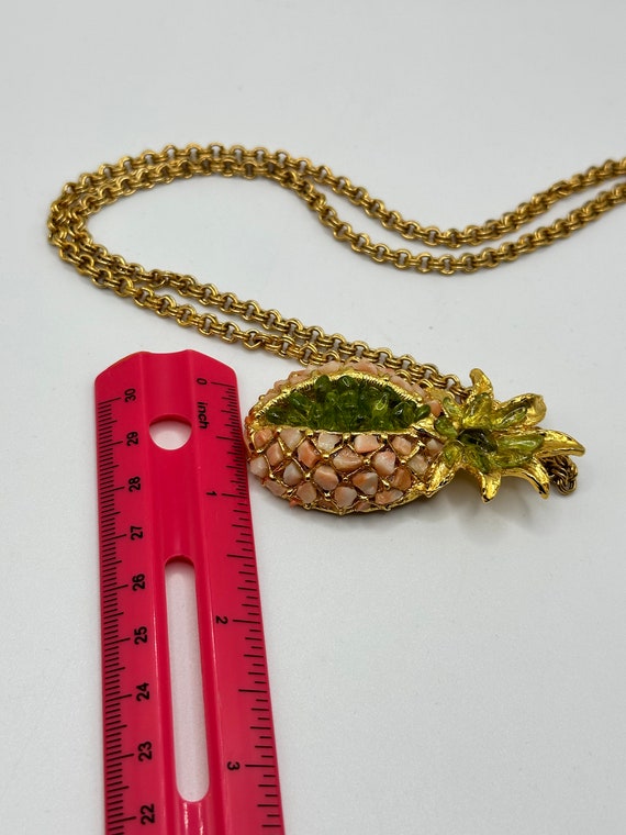 Vintage Hawaiian Pineapple Coral Peridot Chip Acc… - image 10