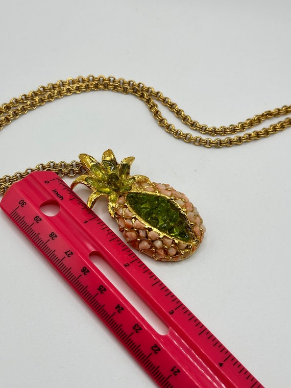 Vintage Hawaiian Pineapple Coral Peridot Chip Acc… - image 9