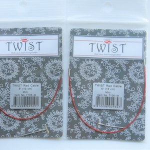 SET OF 2-Chiaogoo 5&quot;& 6&quot; Twist Shorties red cables-Chiaogoo Twist Mini red cable bundle-Chiaogoo Twist shorties red cable-Chiaogoo red cable