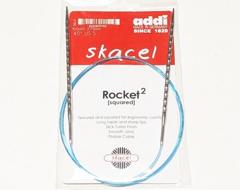 40" Addi Rocket SQUARED fixed circular needles-Addi Rocket Squared needles-Addi knitting needles-Addi Rocket circular knitting needles