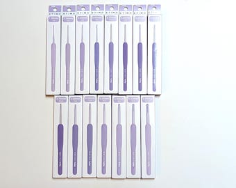SET OF 15-Tulip Etimo MURASAKI Crochet Hook Set With Cushion Grip-Tulip Etimo Murasaki purple Crochet hook-Tulip Marusaki Etimo crochet hook
