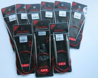 32" Chiaogoo circular needles-Chiaogoo Red LACE fixed circular needles-Chiaogoo knitting needles-Chiaogoo needles-Chiaogoo Red Lace circular