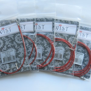 SET OF 5-Chiaogoo Twist red SMALL cables- Chiaogoo Interchangeable cables- Chiaogoo Twist red cable-Chiaogoo Spin cables-Chiaogoo accesories