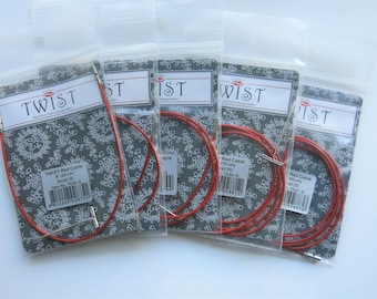 SET OF 5-Chiaogoo Twist red SMALL cables- Chiaogoo Interchangeable cables- Chiaogoo Twist red cable-Chiaogoo Spin cables-Chiaogoo accesories