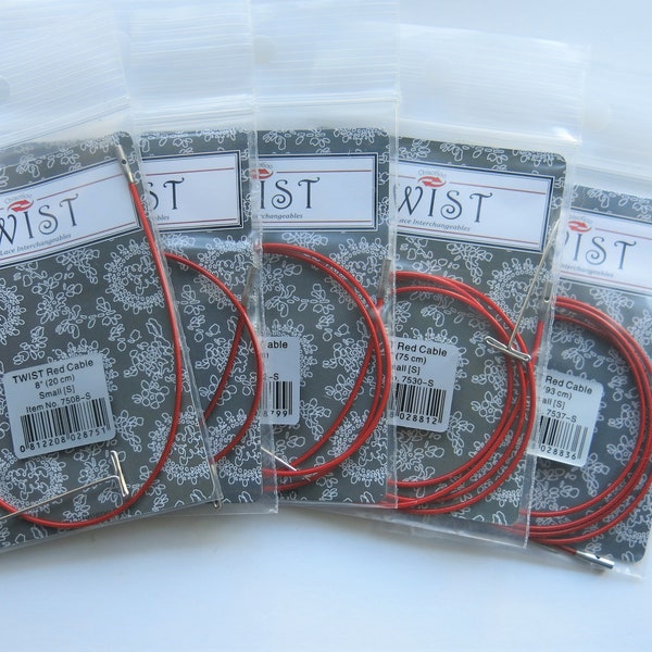 SET OF 5-Chiaogoo Twist red SMALL cables- Chiaogoo Interchangeable cables- Chiaogoo Twist red cable-Chiaogoo Spin cables-Chiaogoo accesories