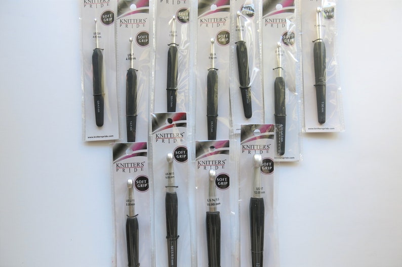 Crochet hooks-Knitter/'s Pride Aluminum Silver Soft Grip Crochet hooks-Knitter/'s Pride crochet hooks-Aluminum crochet hook-Light crochet hook