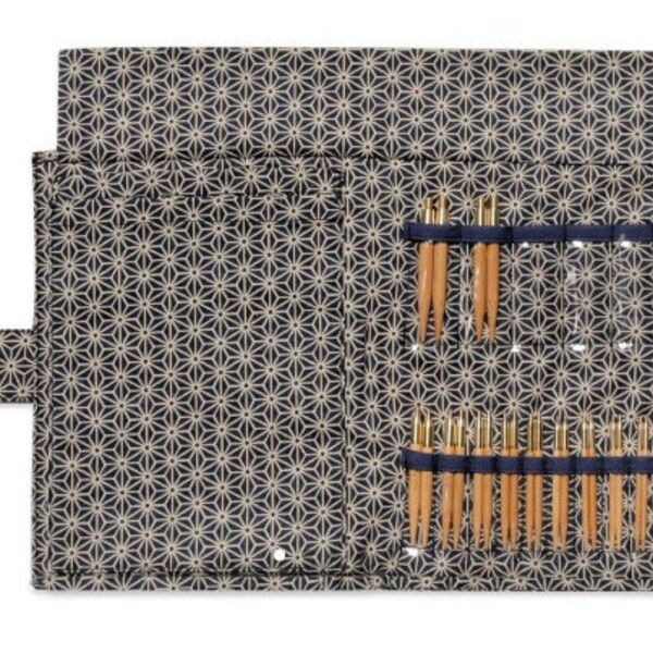 Seeknit KOSHITSU 2" short tip interchangeable knitting needle set 12 sizes-Seeknit Koshitsu Short interchangeable needle set-Blue Star case