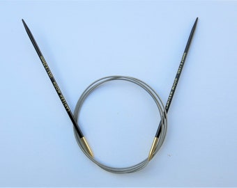 Lantern Moon 40" Destiny Ebony fixed circular needle-Lantern Moon Ebony circular knitting needle-Lantern Moon needle by Knitter's Pride