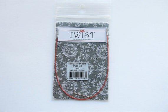 Câble ChiaoGoo Twist RED Mini 20 Cm - Câble Interchangeable Pour Aiguilles à Tricoter Et Crochet Tunisien