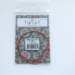 ChiaoGoo Twist RED Mini Cable 55cm (21.5") - Flexible Memory-Free Interchangeable Knitting Cord With Tightening Key