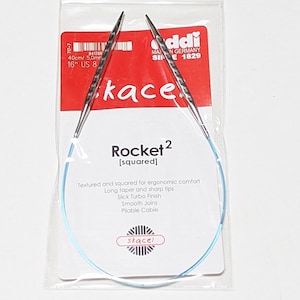 16&quot; Addi Rocket SQUARED fixed circular needles-Addi Rocket Squared needles-Addi knitting needles-Addi Rocket circular knitting needles