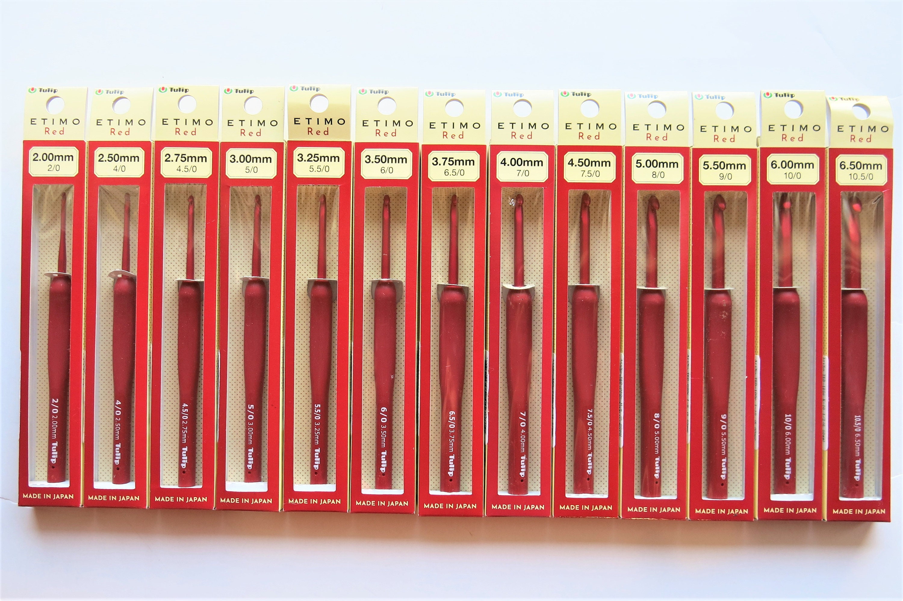 SET OF 13-tulip Etimo Red Crochet Hook With Cushion Grip-tulip